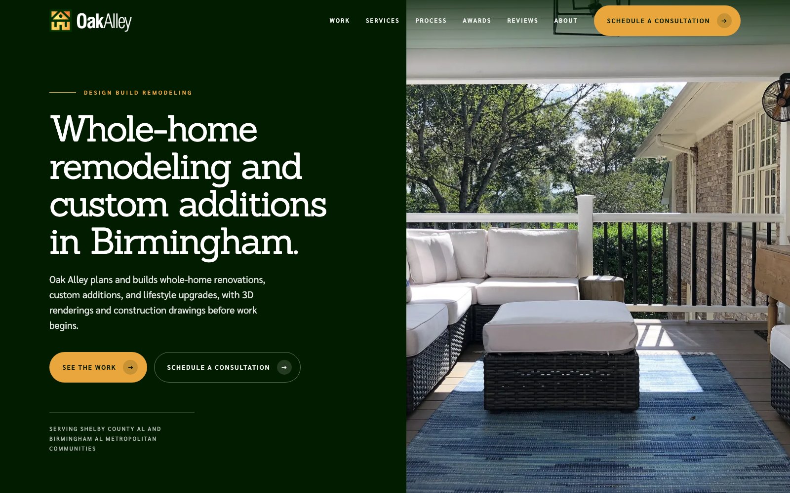 The new Oak Alley, Inc. homepage concept