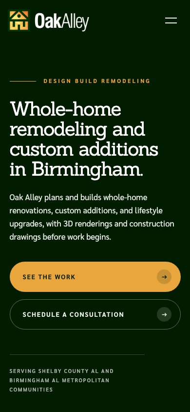 The new homepage on a phone