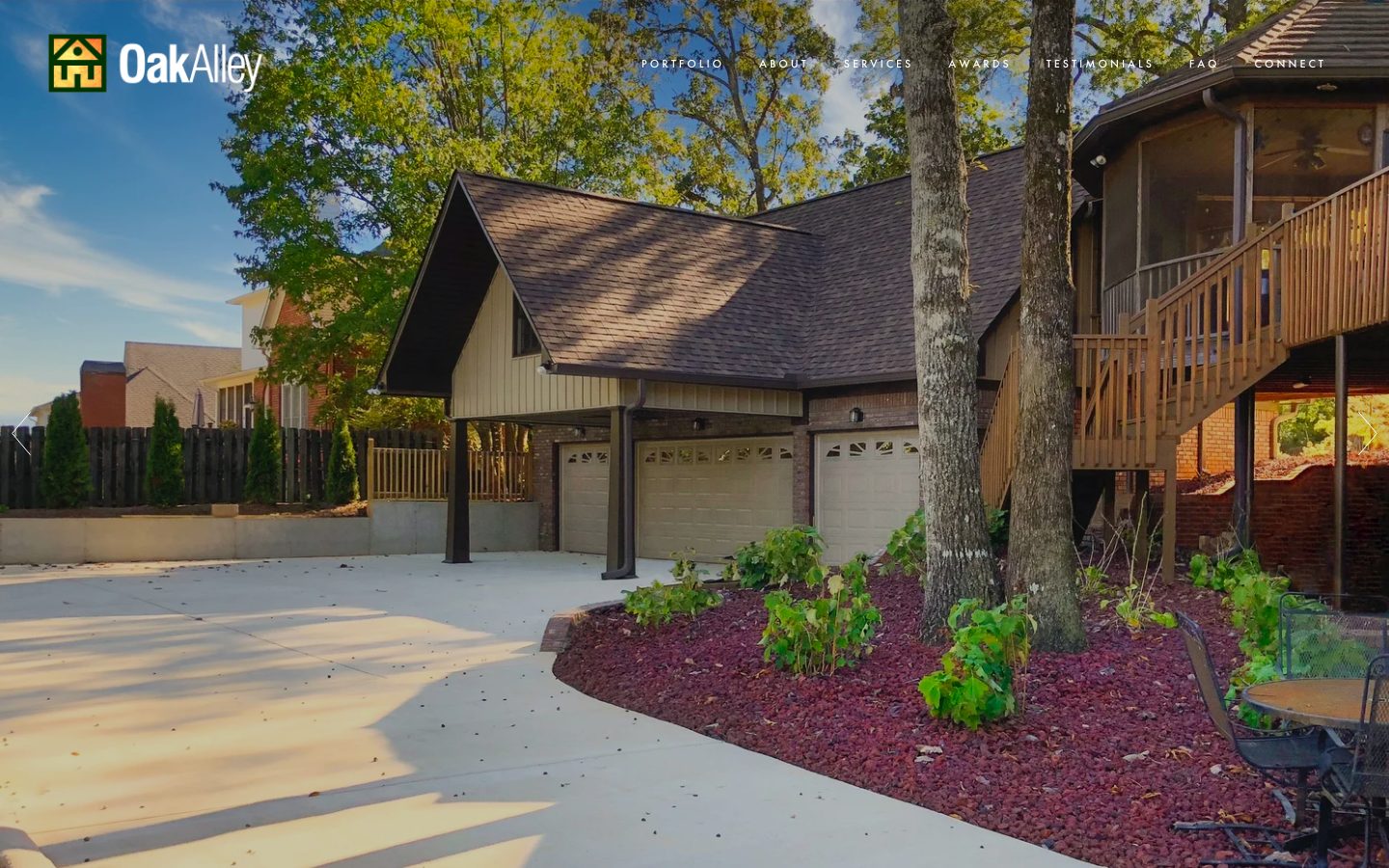 The current oakalleydesignbuild.com homepage